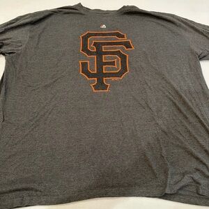 Majestic SF Giants Baseball Gray and Orange Short Sleeve Tee